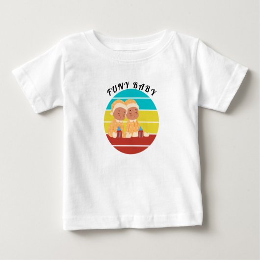ワンユニークウォーター色ボホ1日ベビー ベビーTシャツ (正面)