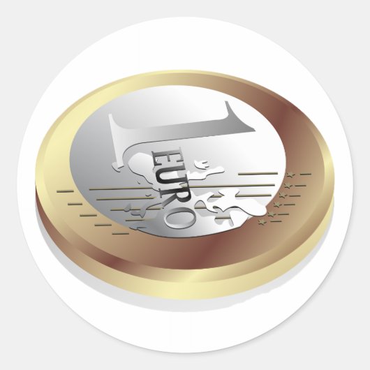 ワンユーロコインのシール ラウンドシール (正面)