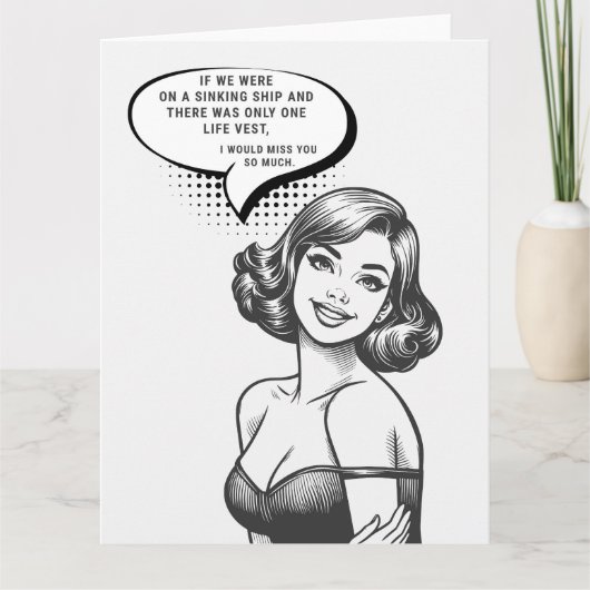 ワンライフベストおもしろいレトロ挨拶 カード (正面)