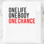 ワンライフワン体ワンチャンス 長方形シール (バッグ)