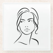 ワンラインウーマン顔スケッチ4