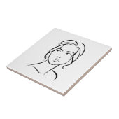 ワンラインウーマン顔スケッチ4 タイル (側面)