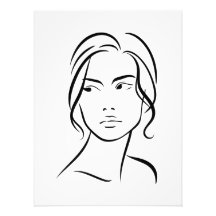 ワンラインウーマン顔スケッチ4