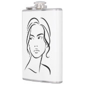 ワンラインウーマン顔スケッチ4 フラスク (左)