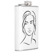 ワンラインウーマン顔スケッチ4 フラスク (右)