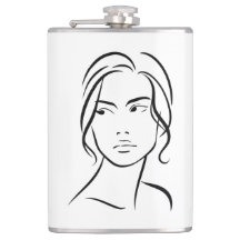 ワンラインウーマン顔スケッチ4