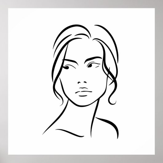 ワンラインウーマン顔スケッチ4 ポスター (正面)