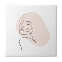 ワンラインウーマン顔スケッチ