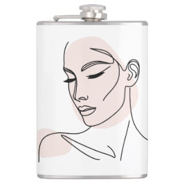 ワンラインウーマン顔スケッチNo2 フラスク