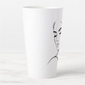 ワンラインウーマン顔スケッチNo3 カフェラテマグ (正面)