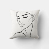 ワンラインウーマン顔スケッチNo3 クッション (裏面)