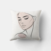 ワンラインウーマン顔スケッチNo3 クッション (裏面)