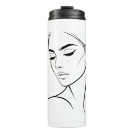 ワンラインウーマン顔スケッチNo3 タンブラー