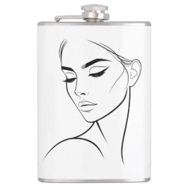 ワンラインウーマン顔スケッチNo3 フラスク