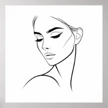 ワンラインウーマン顔スケッチNo3