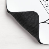 ワンラインウーマン顔スケッチNo3 マウスパッド (コーナー)