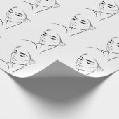 ワンラインウーマン顔スケッチNo3 ラッピングペーパー (角)