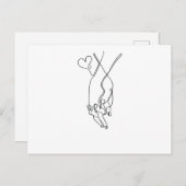 ワンラインスケッチハンヘンハルテン独身のアート ポストカード (正面/裏面)