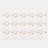 ワンラインパターンラインアートラッピング紙 ラッピングペーパーシート (正面)