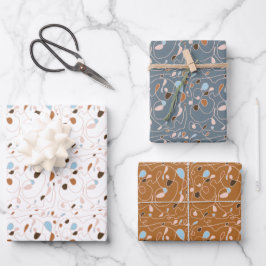 ワンラインパターンラインアートラッピング紙 ラッピングペーパーシート