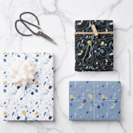 ワンラインパターンラインアートラッピング紙 ラッピングペーパーシート