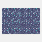 ワンラインパターンラインアートラッピング紙 ラッピングペーパーシート (正面3)