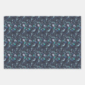 ワンラインパターンラインアートラッピング紙 ラッピングペーパーシート (正面)