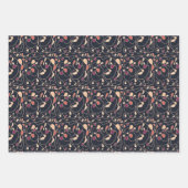 ワンラインパターンラインアートラッピング紙 ラッピングペーパーシート (正面2)