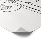 ワンラインミニマル顔スケッチ ポスター (角)