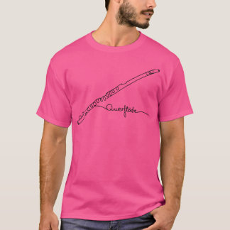 ワンラインミュージカルフルート吹オケストフルート Tシャツ