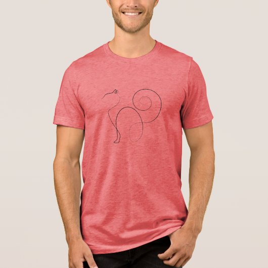 ワンライン・キャットアート トライブレンドTシャツ (正面)
