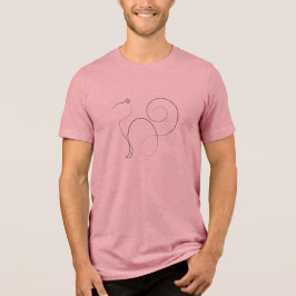 ワンライン・ドローイングアートの猫 トライブレンドＴシャツ