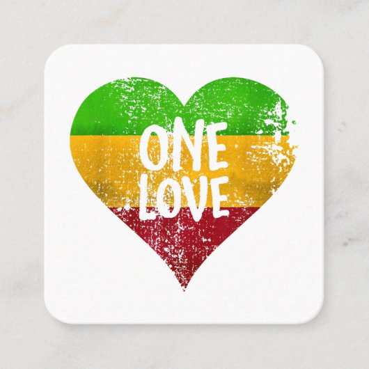 ワンラスタファリTシャツジャマイカレトロヴィンテージG スクエア名刺 (正面)