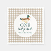 ワンラッキーアヒルの最初の誕生日 スタンダードカクテルナプキン (正面)