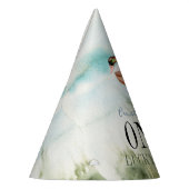 ワンラッキーアヒル水彩少年1歳の誕生日 パーティーハット (左)