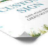 ワンラッキーアヒル男の子の誕生日パーティテーブルサイン ポスター (角)