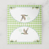 ワンラッキーアヒル緑の誕生日フードテント プレイスカード (外部開封)