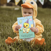 ワンラッキーアヒル誕生日キッズワン 招待状