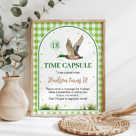 ワンラッキーアヒル誕生日タイムカプセルサイン ポスター