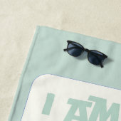 ワンラッキーアヒル&バブルグリーンパステル ビーチタオル (インサイチュ)