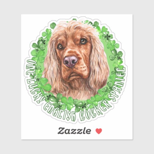 ワンラッキーイングリッシュコッカースパニエル犬セントパトリック犬 シール (シート)