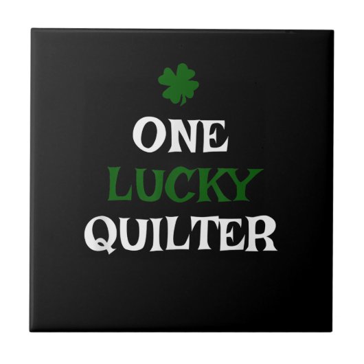 ワンラッキーキルターSt patricks dayアイリッシュキルティング タイル (正面)