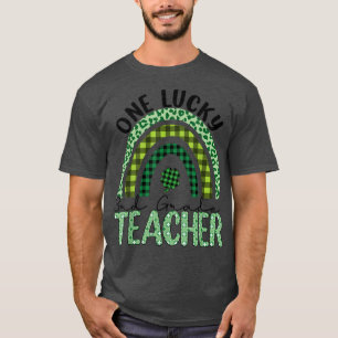 ワンラッキーサードグレード先生レオパレインボーセントパット Tシャツ