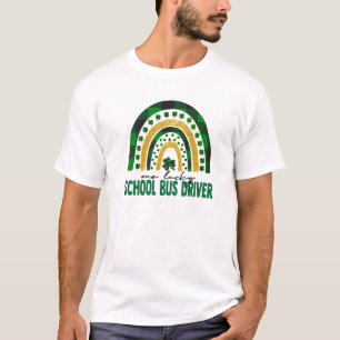 ワンラッキースクールバスドライバーレインボーSt patricksダ Tシャツ