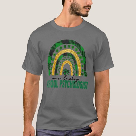 ワンラッキースクール心理学者レインボーSt patricks Tシャツ (正面)