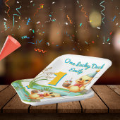 ワンラッキーダックガール1st誕生日パーティー紙プレート ペーパープレート