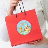 ワンラッキーダックガール1st誕生日パーティー ラウンドシール