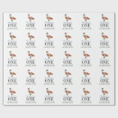 ワンラッキーダッククラシック少年1歳の誕生日 ラッピングペーパー (フラット)