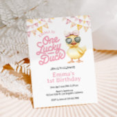 ワンラッキーダックファースト誕生日招待状 招待状