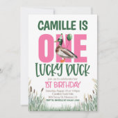 ワンラッキーダックファースト誕生日 招待状 (正面)